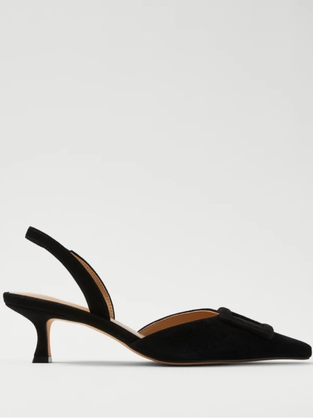 Ann Taylor Vintage Black Pointy Toe Suede Slingback Heels Women’s Size 8 $105